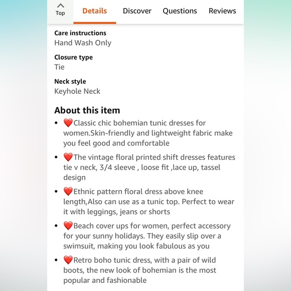 NEW Halife Women’s Tassel Tie Bohemian Tunic Loose Dress Plus Size 2XL - Picture 2 of 8